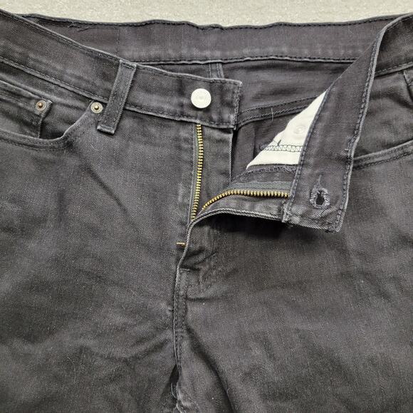 Levi's 514 Jeans Men's Black Regular Straight Stretch Dark Wash Tag Size 30x32 - Picture 8 of 8